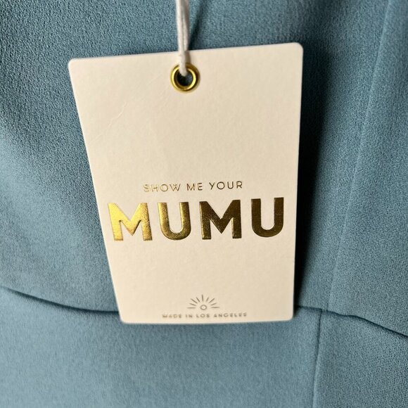 Show Me Your Mumu Dress Womens Size Large Dusty Sage Eden Midi Long Side Slit - Picture 4 of 16